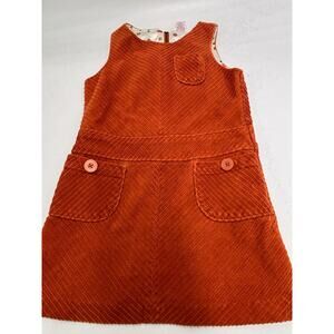 Gymboree CUTE AS A BUTTON Corduroy Jumper Dress Orange/Rust Color Size 4